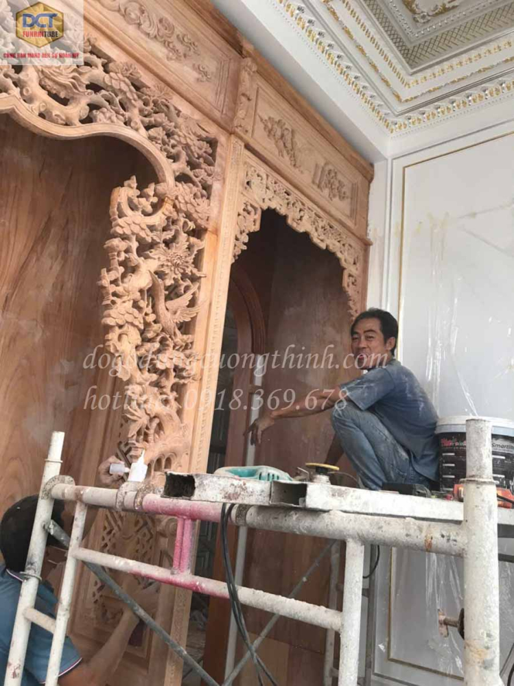 Thi công nội thất phòng thờ nhà thây Dũng Tiền Giang